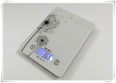 China Touch Screen Tempered Glass Digital Scale Dandelion Design With Non Slip Mat supplier