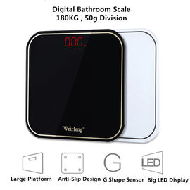 China Bathroom Electronic Weighing Scale For Human , 6 Mm All Around Tempered Glass 180 Kg supplier