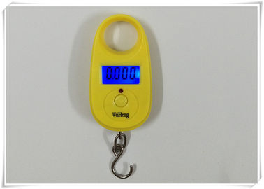 China Hand Held Digital Hanging Scale Yellow Shell With Hard Steel Hook supplier