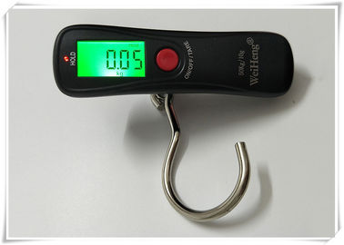 China 50kg / 110lb LCD Digital Luggage Scale Green Backlit With Big Steel Hook supplier