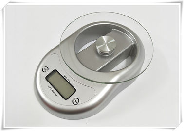 China Silver Color Tempered Glass Digital Scale With 5000g Maximum Load supplier